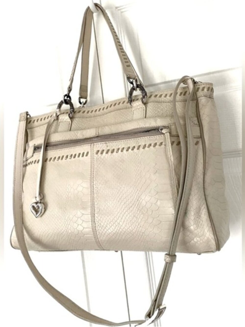 Brighton Handbag Purse Pyton Lace Collection Snake Skin Leather Shoulder Bag - Picture 14 of 15